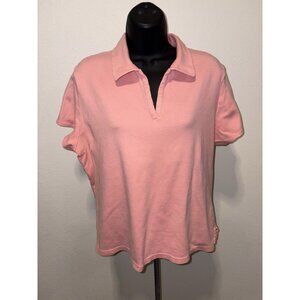 Sonoma Lifestyle Stretch Women XL Pull Over Pink Top Blouse Short Sleeve Casual